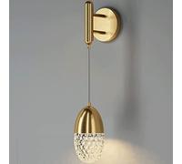 HJLJKG Lamps, Wall Light - Wall Washer, Full Copper Bedside Wall Lamp, Minimalist Decor Bracket Light, Crystal Postmodern Moon S-hadow Spotlight, Compatible with Bedroom Living Room Bedside Decor