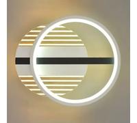 HJLJKG LED 24W Acrylic Indoor Lighting, Round Lamps 3 Color Temperature, Living Room Bedroom Pathway Corridor Stairs Balcony Wall Light Fixtures (H: 28cm)