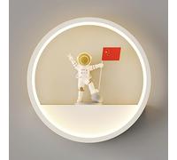 HJLJKG LED Moon Indoor with Astronaut Decoration Child'S Bedside Lamp, 3 Color Mode Creative Wall Lighting Fixtures for Bedroom Living Room Hallway
