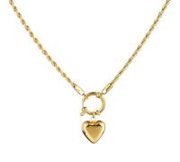 HJLJKG Lock Necklace For Women And Men, 925 Sterling Silver Heart Pendant Twist Chain Choker Necklace, Padlock Women, Men