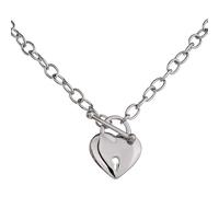 HJLJKG Lock Necklace For Women And Men, 925 Sterling Silver Heart Pendant Twist Chain Choker Necklace, Padlock Women, Men