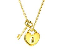 HJLJKG Lock Necklace For Women And Men, 925 Sterling Silver Heart Pendant Twist Chain Choker Necklace, Padlock Women, Men