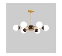 HJLJKG Luxury Walnut Sputnik Chandelier with G9 Base for Living Room, Bedroom, Dining Room, and Bar, Decorative Ceiling Suspended Pendant Light(6 Lights)
