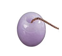 HJLJKG Natural Feng Shui Violet Pink Purple Jade Necklace Pendant for Women Genuine Yoga Jadeite Lutong Carrying Beads S925 Silver Gold Plated
