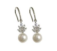 HJLJKG Natural Freshwater Pearl Three-Piece Set S925 Sterling Pendant Necklace Female Clavicle Chain Jewelry Gift Necklace, 925,Earrings