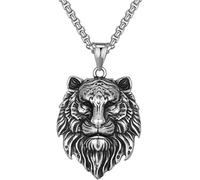 HJLJKG Necklace Men, Chain Jewelry Men Women Pendant Male Lion Head Hip Hop Vintage Wedding Party