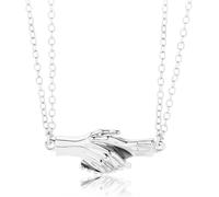 HJLJKG Necklace Men, Chains Jewelry Men Women Pendant Palm Couple Handshake Clavicle Chain Wedding Party