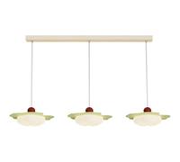 HJLJKG Nordic Cluster Chandelier with Flower Pendant Lights, Minimalist for Dining Room, Mid Century Cream Style Hanging Lamp for Kitchen Island, Bedroom, Living Room(Green,Long Plate)