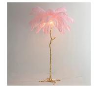 HJLJKG Nordic Floor Lamp Ostrich Feather Floor Light Bedroom Home Living Room Indoor Bedside Study Decoration Standing Lamp