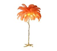 HJLJKG Nordic Floor Lamp Ostrich Feather Floor Light Bedroom Home Living Room Indoor Bedside Study Decoration Standing Lamp