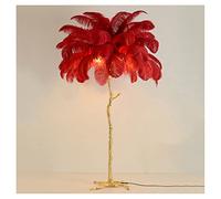 HJLJKG Nordic Floor Lamp Ostrich Feather Floor Light Bedroom Home Living Room Indoor Bedside Study Decoration Standing Lamp