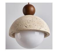 HJLJKG Nordic Pendant Lights, Natural Stone Cylinder Chandelier, Rustic Wood Industrial Hanging Light for Dining Room, Kitchen Island and Bedroom(Wood)