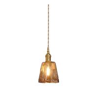 HJLJKG Nordic Retro Chandelier, Brass Glass Light Fixture for Kitchen Sink, Bar Table, Restaurant, and Bedroom (Pack of 1)(11 * 10.5cm)