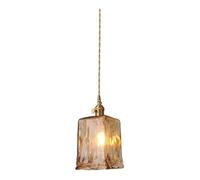 HJLJKG Nordic Retro Chandelier, Brass Glass Light Fixture for Kitchen Sink, Bar Table, Restaurant, and Bedroom (Pack of 1)(14 * 15cm)