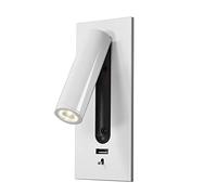 HJLJKG Nordic Wall Lamp Indoor with Bedside Wall Lights with 5V 2A USB Port Bed Reading Lamp Hotel Indoor Home Lighting,White,4000K (Color : White, Size : 4000K)