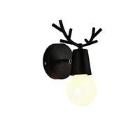 HJLJKG Nordic Wall Lighting Fixture Fairy Metal Wall Lamp, Dining Room Bedroom Bedside Wall Mounted Lamps, Vanity Mirror E27 Sconces Home Decor Wall Wash Lights (Color : Black)