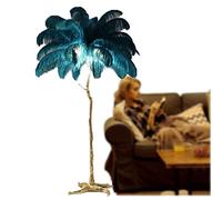 HJLJKG Ostrich Feather Floor Lamp, Dimmable Floor Feather Lamp Tall Corner Decorative Floor Lamp for Bedroom Living Room Office Reading