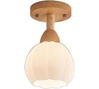 HJLJKG Pendant Lights, Cloakroom Semi Flush Mount Ceiling Light Japanese WABI-Sabi Ceiling Lamp Corridor Single Head Easy to Install Lighting Fixture, Compatible with Aisle Balcony Entrance Shade