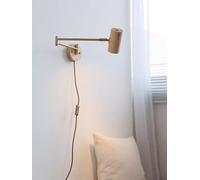 HJLJKG Plug in Wood Wall Sconces Swing Arm Wall Lamp Adjustable Direction Plug in Wall Lamp,Wall Lamps for Bedroom(Wood)