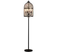 HJLJKG Pole Lamp Industrial Floor Lamp with Cage Metal Lampshade Farmhouse Tall 70in Standing Lamp Vintage Elegant Storage Lamp for Reading Minimalist Decoration
