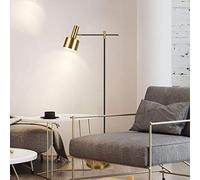 HJLJKG Postmodern Minimalist Floor Lamp Retro Wrought Iron Vertical Table Lamp Bedroom Living Room Bedside Brass Color 5-10 Square Meters Discover The Light