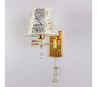 HJLJKG Pull Chain Wall Sconces Swing Arm Wall Light Sconces Wall Lighting with Fabric Shade Wall Lamps for Bedroom Bedside Living Room(A)