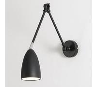 HJLJKG Retro Swing Arm Wall Lamp, Adjustable Bedside Reading Light, E27 Lighting Fixture, Retractable Wall, Antique Metal Wall Lamps for Bedroom, Living Room, Study Room(Black)
