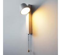 HJLJKG Rotatable Child'S Study Room Bedside Wall with Pull Chain LED Wall Mount Reading Light Adjustable 7W Indoor Hardwired Metal Wall Lamp for Bedroom Hotel Bed Side Bookcase(White)