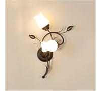 HJLJKG Rustic Flower Wall Lamp - Handcrafted Wrought Iron Wall Light Fixture for Bedroom, Living Room, and Kitchen Decor