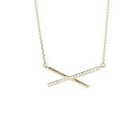 HJLJKG S925 Necklace Japanese and Korean Cool Diamond-Encrusted Cross Necklace Women's Clavicle Chain
