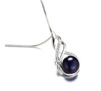 HJLJKG Silver 925 Pearl Necklace With Zircon Gemstone Pendant Accessories for Women Wedding Bridal Party Jewelry Gift