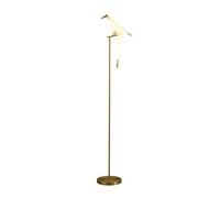 HJLJKG Standing Lamp Nordic Creative Bird Acrylic Lampshade Floor Light for Living Room Bedroom Paper Crane Bird Standing Lamp Bedroom (Blue : Single Head, Size : Warm