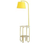HJLJKG Standing Lamp Standard Lamp Nordic Iron Art Floor Light with Double-Layer Shelf High Pole Lamp Reading Lamp USB Charging Port s for Living Room