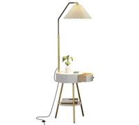 HJLJKG Standing Light Standing Lamp Metal Reading Light Storage Shelf Standing Lamp with Drawer USB Charging High Pole Lamp Floor Light Bedroom