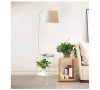 HJLJKG Standing Light Standing Lamp Nordic Iron Art Floor Light with Double-Layer Shelf High Pole Lamp Reading Lamp USB Charging Port Floor Light Bedroom