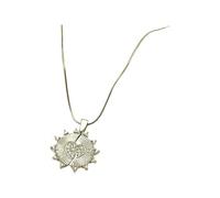 HJLJKG Sun Necklace For Women, 925 Sterling Silver Heart Shape Pendant Totem Flower Pendant, Gold, And Moon Necklace, Sunburst