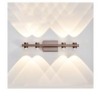 HJLJKG Up Down Wall Light, Indoor Wall Sconces Decorative Lighting Bathroom Vanity Light, 3000K Matte Led Spot Light Fixtures for Living Room Stair Bedroom,Gold,6 Lights (Color : Brown, Size : 8