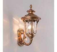 HJLJKG Vintage Lanterns Exterior Porch Light Waterproof Garden Lamp Garage Lighting Fixture, Glass Wall Sconces for Hallway Balcony Courtyard Patio House