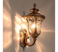 HJLJKG Vintage Lanterns Exterior Porch Light Waterproof Garden Lamp Garage Lighting Fixture, Glass Wall Sconces for Hallway Balcony Courtyard Patio House