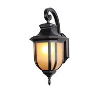 HJLJKG Vintage Sconces Light Glass Shade Outdoor Wall Lantern, Waterproof Outside House Black Metal Garden Lamps, Garage Patio Pathway Post Porch Lighting Fixtures