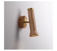 HJLJKG Wall Lamp for Bedroom Rotatable Wall Light Walnut Wooden Bedside Wall Sconces Lighting Fixture for Living Room, Aisle, Corridor, Hotel, Warm Light,Black (Color : White)