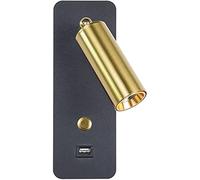 HJLJKG Wall, LED Bedside Reading Light, Rotatable Indoor Spotlight, Wall Lamp with USB Charging Port, Push Button Switch, 7W Wall Mounted Light for Bedroom Living Room Hotel Hallway (Color : G