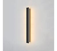 HJLJKG Wall Light Fixtures Indoor Outdoor Long Wall Lamp Black Strip Wall Waterproof IP65 Linear Porch Lighting Fixture, Minimalist Exterior Wall Mounted Lamp, Garden Porch Outside Wall Sconces, 80cm