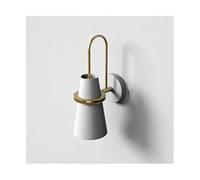 HJLJKG Wall Light Fixtures Nordic Wall Horn Metal Wall Lamp Lighting for Aisle Corridor Bedside Reading Light E27,White