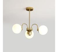 HJLJKG Wall Light Three-Head Dining Room Chandelier∣- Elbow, Bedroom Ceiling Lamp∣Hardware Glass Living Room Decor,Wall Lamp