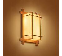 HJLJKG Wall Light Wood Wall Wall Lamp, Living Room Bedroom Light Fixture, Wooden Wall Lamps, Japanese Korean Style Wall Lights Sushi Restaurant Wall Lighting Home Bedside Decor Lamp Wall