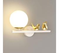 HJLJKG Wall Mount Light Globe Wall White LED Wall Lamp 5W Wall Sconces Headboard Lamps for Living Room Bedroom Bedside Decor Warm White Wall Wash Lights