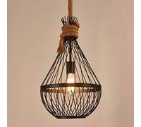 HJLJKG Wall Sconce Light, Nordic Pendant Bar Wall Lamp, Loft Retro Hemp Rope Chandelier, Iron Cafe Restaurant Chandelier, Creative Personality Living Room Light,26 40CM Suitable for Bedroom, Living