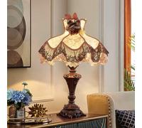 HJLJKG Wedding Desk Lamp Victoria Resin Table Lamp Fabric Lamp Cover Decorate Table Light Living Room Antique Sculpture Substrate Lamp,Wall Lamp