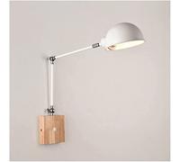 HJLJKG White Swing Arm Lamp, Light, Adjustable Wall, Bedside Reading Decor Lights Fixtures for Kitchen Bedroom Hallway Farmhouse Living Dining Room (Color : Style C)